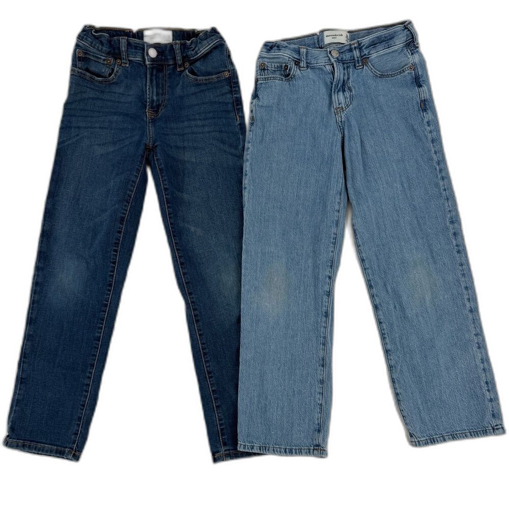Abercrombie Kids Jeans Bundle Girls 10 Slim Blue Straight Leg Denim 2 Pair